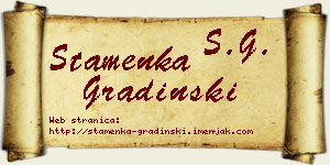 Stamenka Gradinski vizit kartica